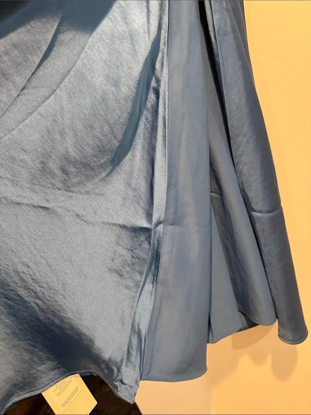 Abercrombie & Fitch Teal-Blue Ruched Satin Maxi Dress